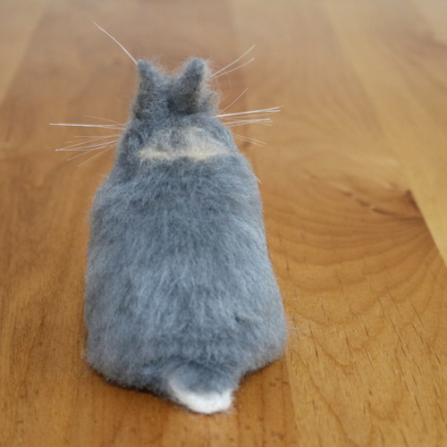 ブルーオターのうさぎさん 羊毛フェルト ネザーランドドワーフ グレー