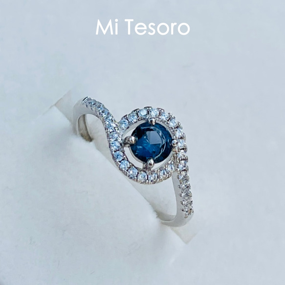 Mi Tesoro シルバー925 青色スピネル指輪/天然藍色尖晶石戒指 第3張的照片
