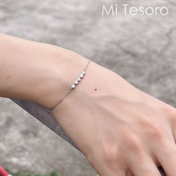 Mi Tesoro Heart-to-heart925シルバーブレスレットシルバブレスレット 2枚目の画像