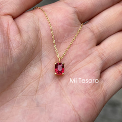 Mi Tesoro 赤いスピネル-ミニネックレス NO2 紅色尖晶石 14K金迷你項鍊 第3張的照片