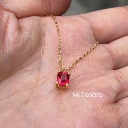 Mi Tesoro 赤いスピネル-ミニネックレス NO2 紅色尖晶石 14K金迷你項鍊 第5張的照片