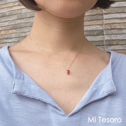 Mi Tesoro 赤いスピネル-ミニネックレス NO2 紅色尖晶石 14K金迷你項鍊 第7張的照片