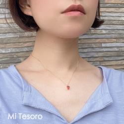 Mi Tesoro 赤いスピネル-ミニネックレス NO2 紅色尖晶石 14K金迷你項鍊 第8張的照片