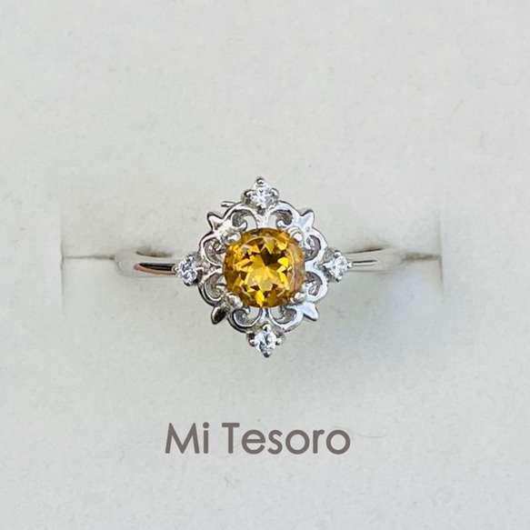 Mi Tesoro シルバー925 シトリンー調節指輪/小華麗-巴西黃水晶戒指 第3張的照片