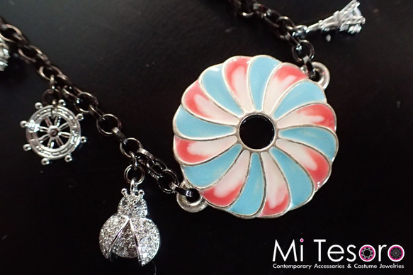 Mi Tesoro 夏日冰淇淋墜鍊 ice cream Necklace-Blue Pink 第1張的照片