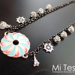 Mi Tesoro 夏日冰淇淋墜鍊 ice cream Necklace-Blue Pink 第2張的照片