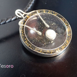 Mi Tesoro 星電感應墜鍊 Pearl Leather 925 Silver Necklace 第2張的照片