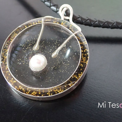 Mi Tesoro 星電感應墜鍊 Pearl Leather 925 Silver Necklace 第3張的照片