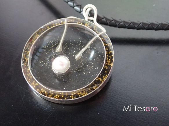 Mi Tesoro 星電感應墜鍊 Pearl Leather 925 Silver Necklace 第3張的照片