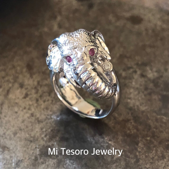 Mi Tesoro 天然石-藍宝石/大象戒指 elephant ring 第3張的照片