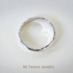 Mi Tesoro pot hammer pattern argetine silver ring 敲敲點銀戒 第3張的照片