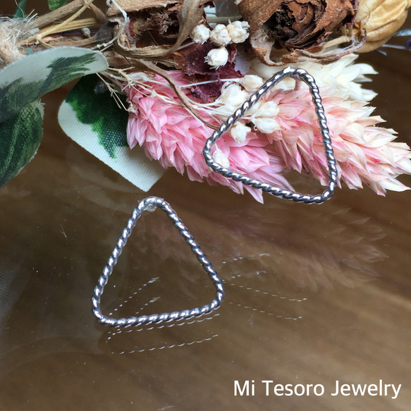 Mi Tesoro 925銀 繩索系耳環-三角形Twist Style Earrings 第1張的照片