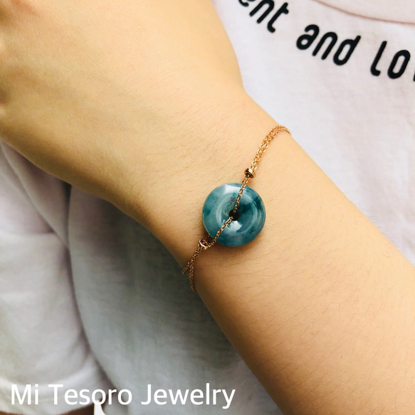 Mi Tesoro 飄蘭花翡翠-平安扣手鍊 Jade Bracelet 第3張的照片