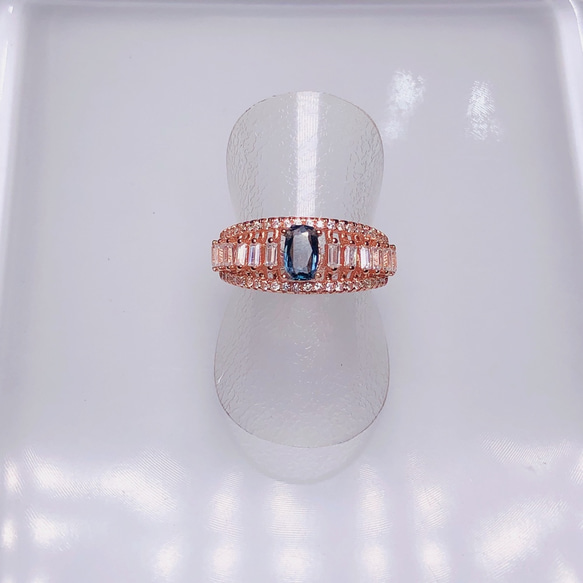 Mi Tesoro シルバー925 天然スピネルー調節指輪/古典奢華-尖晶石戒指-925銀 第1張的照片