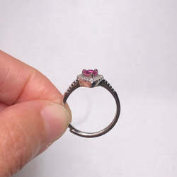 Mi Tesoro シルバー925 天然ルビー調節指輪/Love 愛妳-心型切割紅寶石戒指 第3張的照片