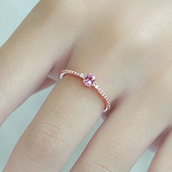 Mi Tesoro シルバー925 トルマリン指輪/優雅女主-粉紅碧璽戒指 第4張的照片