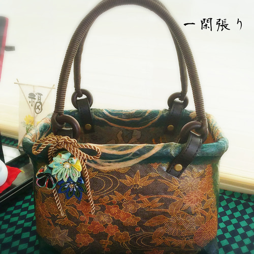 ♡お値下げ在庫あるのみ☆伝統工芸☆正絹一閑張りかごバッグ☆つまみ