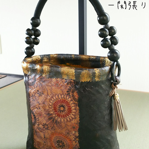 ☆お値下げ☆一閑張りかごバッグ◇小さめフラワー☆ かごバッグ  