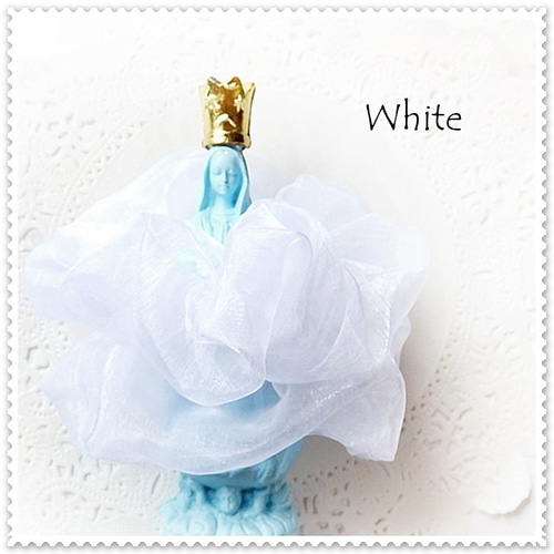 大きめシュシュ2個 オーガンジー オフホワイト オフ白 ハンドメイド