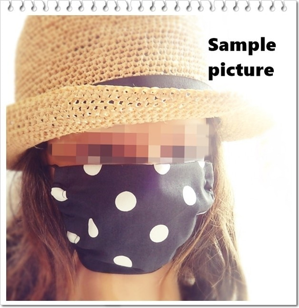 送料無料｜ゴム無し マスク 取替用 インナーマスク；白黒 菱形模様 シンプル 和モダン メンズ ユニセックス；手作り素材 6枚目の画像