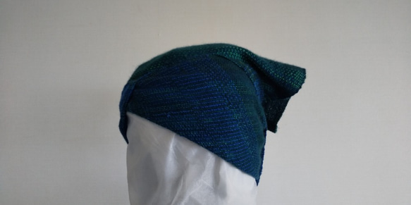 帽子マフラー（緑青） 5枚目の画像