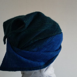 帽子マフラー（緑青） 7枚目の画像