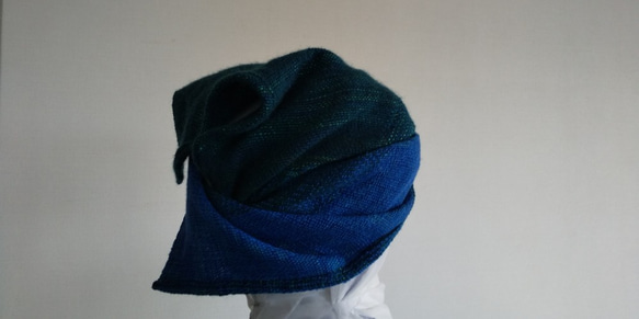 帽子マフラー（緑青） 7枚目の画像