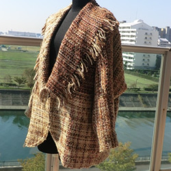 手織りの布でジャケット 3枚目の画像