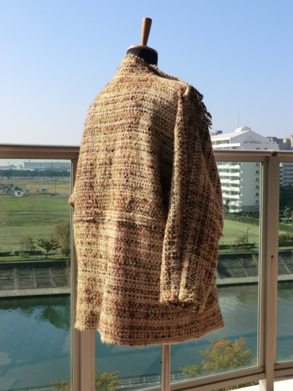 手織りの布でジャケット 5枚目の画像