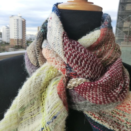 パッチワークマフラー マフラー 手織り工房 通販 6574578｜Creema