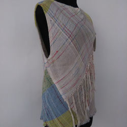 手織りの布で夏向きブラウス 3枚目の画像
