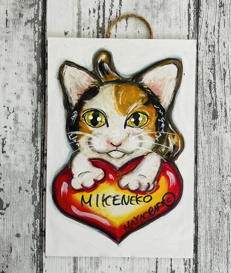 原画 #44 三毛猫 墨絵