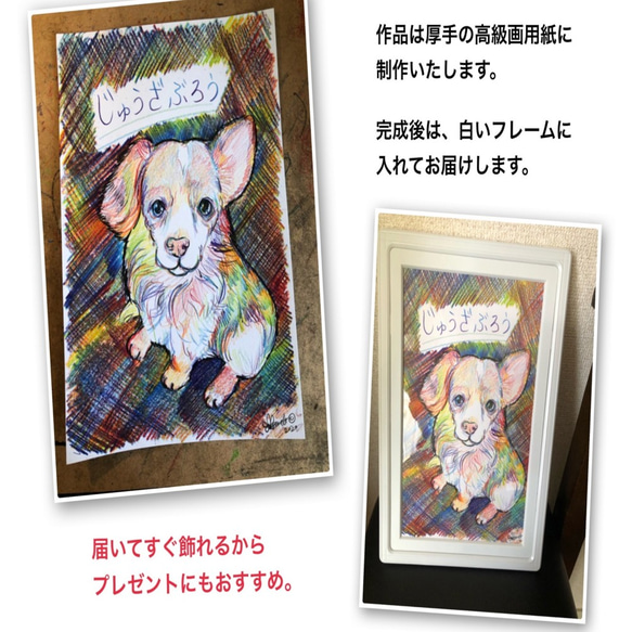 [A4尺寸]寵物肖像禮物OK！附彩虹藝術框 第4張的照片
