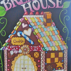 【送料無料】Xmasギフトに最適！チョークアートで描いたお菓子の家　A1サイズ程度 3枚目の画像