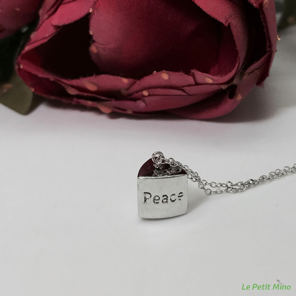 925 Silver Necklace Peace Paz Pigeon Pendant Platinum-Clad 3枚目の画像