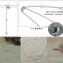 925 Silver LOVE in Uppercase Necklace Pendant Platinum-Clad 8枚目の画像