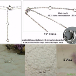 925 Silver LOVE in Uppercase Necklace Pendant Platinum-Clad 10枚目の画像