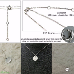 925 Silver Necklace LOVE in Chinese English Character Round 8枚目の画像