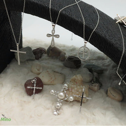 925 Silver Cross Necklace Simple Pendant Platinum-Clad 5枚目の画像