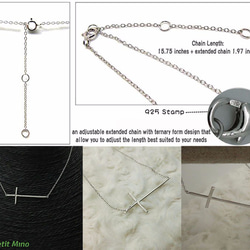 925 Silver Cross Necklace Simple Pendant Platinum-Clad 7枚目の画像