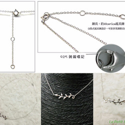 925 Silver Necklace Olive Leaf Pendant Platinum-Clad 8枚目の画像