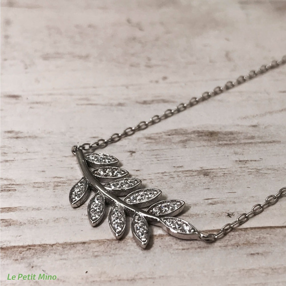 925 Silver Necklace Oak Leaf Pendant Platinum-Clad 9枚目の画像