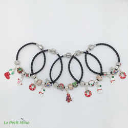 聖誕Party Queen-斜紋編織皮繩手鍊-黑色-禮盒裝-吊飾款式隨機出貨 第5張的照片