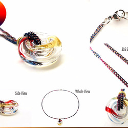 Diffuser Liuli Art Glass Donut Necklace Colorful Chain 9枚目の画像