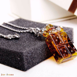 Diffuser Necklace Classical Rectangular Liuli Art Glass 2枚目の画像