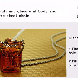 Diffuser Necklace Classical Rectangular Liuli Art Glass 9枚目の画像