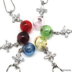 Diffuser Necklace Zircon Cross Bead Art Glass 3枚目の画像