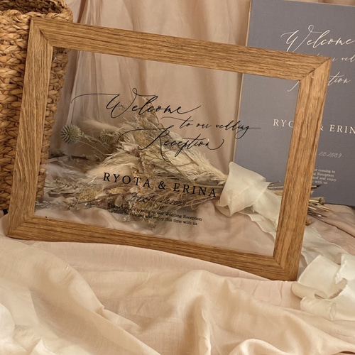 透明フィルム ウェルカムボード 結婚式 カフェ 看板 名入れ bord0585