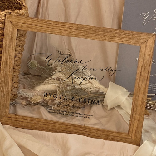 ウェルカムボード インテリア装飾 透明フィルム ウェルカムボード 結婚式 カフェ 看板 名入れ bord0585