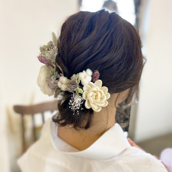 ヘアアクセ 成人式 和装 ヘッドパーツ 髪飾り グリーン  ウェディング 結婚式 卒業 headparts019_S 3枚目の画像